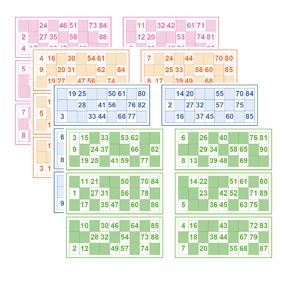 Cartones de Bingo 90 Bolillas – PDF Imprimible (60 cartones)