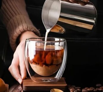 4xVasos taza café doble pared de vidrio 250ml