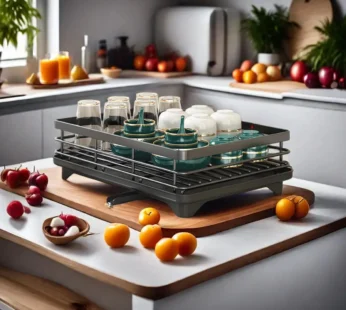 Escurridor de vasos 1 nivel de hierro con desagote