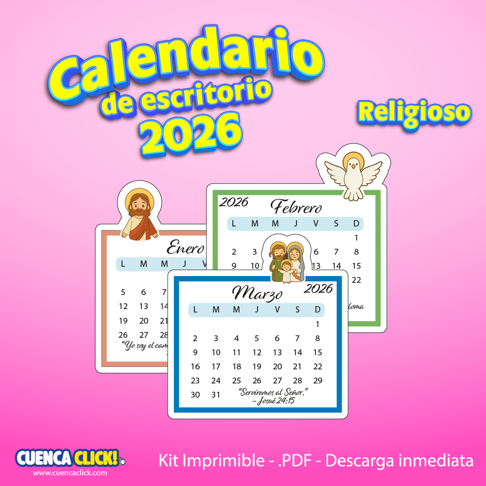 Calendarios Religioso de escritorio 2026