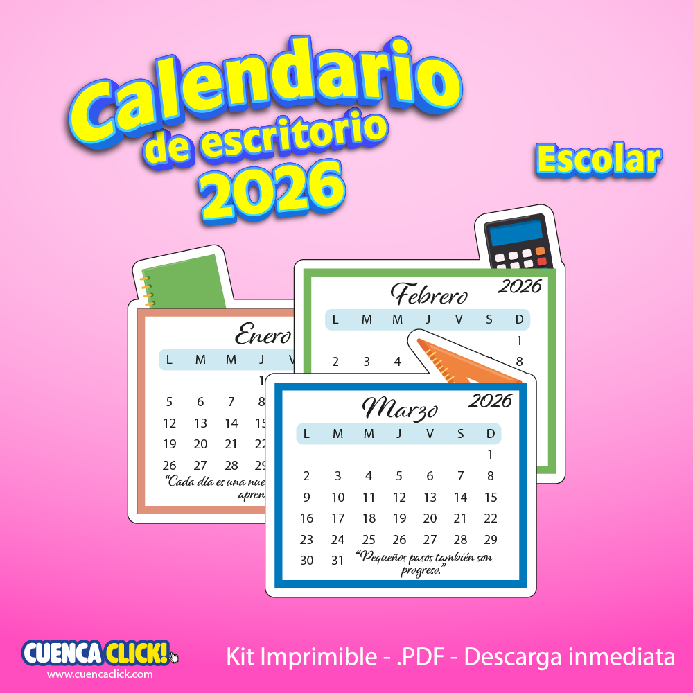 Calendarios Escolar de escritorio 2026