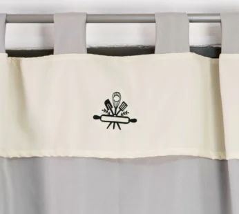 Cortina tropical de cocina | Bordada